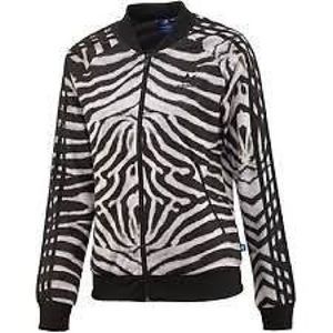 adidas Black & White Zebra Print Track Jacket
